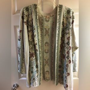 Soft Surroundings Woman’s Embroidered Cardigan Jacket Size 3X